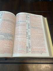 Vintage 1970 Lg.King James Version Red Letter Bible-Gold Gild Faux Leather Bound
