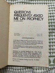 QUESTIONS FREQUENTLY ASKED ME ON PROPHECY BY SALEM KIRBAN