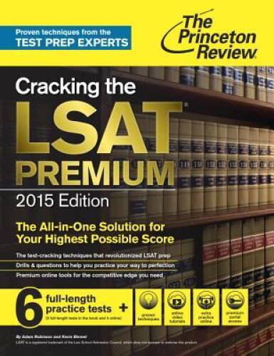 Cracking the LSAT Premium Edition with 6 Practice Tests, 2015 (Gradu – VERY GOOD