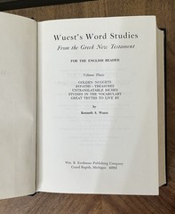 Word Studies in the Greek New Testament Volume III Wuest Eerdmans Hardcover 1975