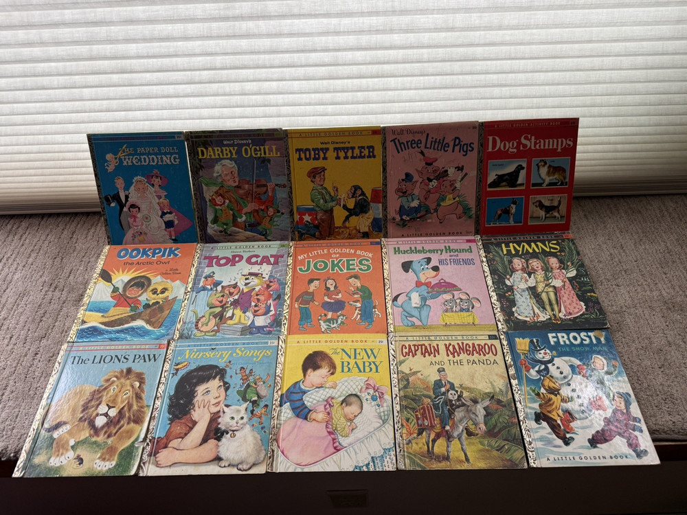 Vintage Lot Of 15 – A Little Golden Book Children’s Mini Hardcover 1930s – 1960s
