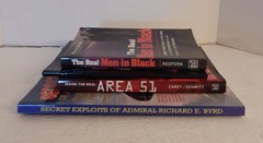4 UFO-Alien-Conspiracy Bks; Secret Exploits Admiral Byrd; Inside Area 51; PLUS 2
