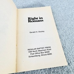 Right in Romans Gerald H. Dooley 1979 Senior Student Study Guide Regular Baptist