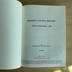 Haskell County History Oklahoma India Territory 1988 Curtis Media HC 2nd Print