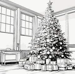 Christmas Tree & Gifts Coloring Book for Adults 14+ Book has 20 Pages Brand New