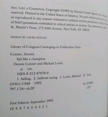Signed First Edition Sail Like a Champion by Dennis Conner Sailboat Racing HC
