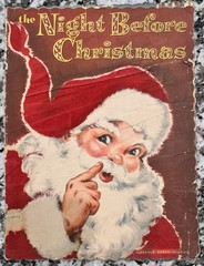 Vintage 1950’s The Night Before Christmas Flocked Cloth Book Florence Winship