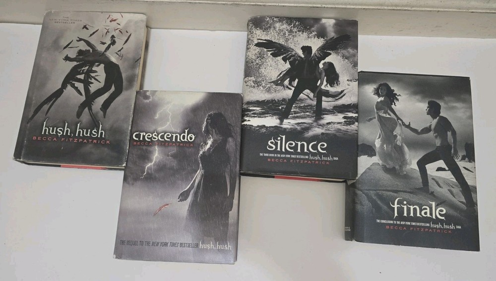 Lot of 4 Writer Becca Fitzpatrick Hush Hush Saga Series 1-4 Dust Cover Hardback