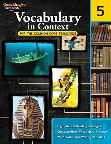 Vocabulary in Context for the Common – Paperback, by Steck-Vaughn – Very Good