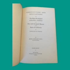 Ross Digest Forth Edition 1943Hardcover Book – California Freemason Regulations