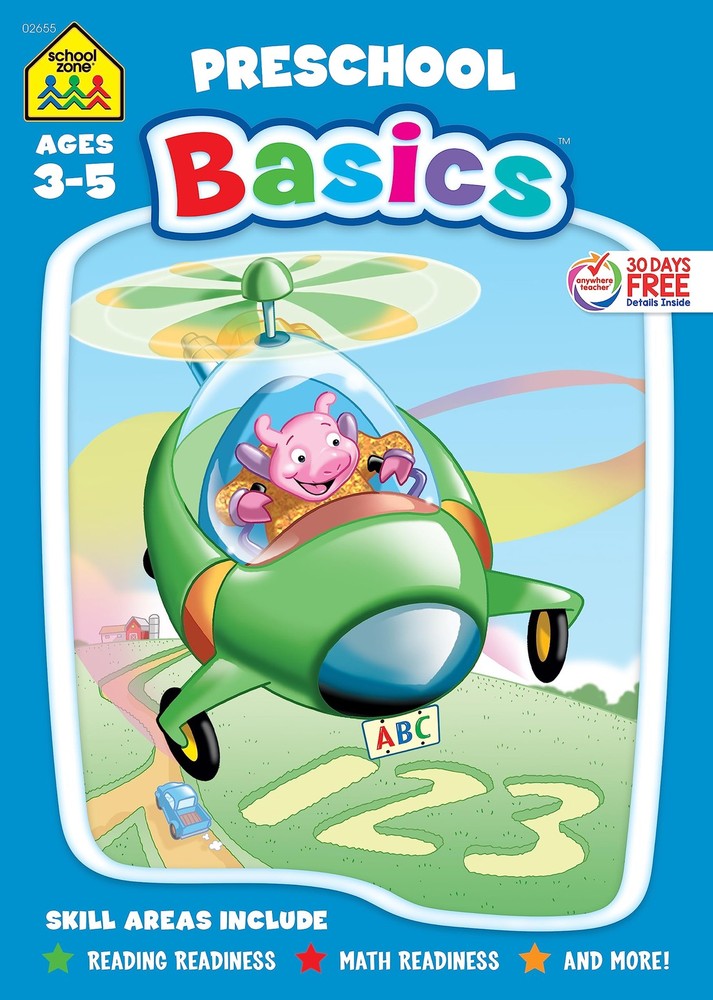 School Zone Preschool Basics Workbook: 96 Pages, Pre-K, Preschool Readiness,…