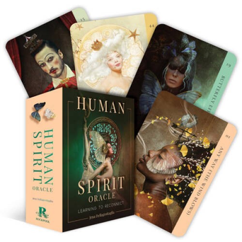 Human Spirit Oracle: Learning to Reconnect (44 Gilded Cards with 128 Full – GOOD