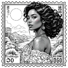 Adult Coloring Pages Antique Stamp Girls 500+ Printable Pages