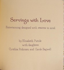 Servings with Love Elizabeth Pistole 1981 Cookbook Luv-ums Collection Warner