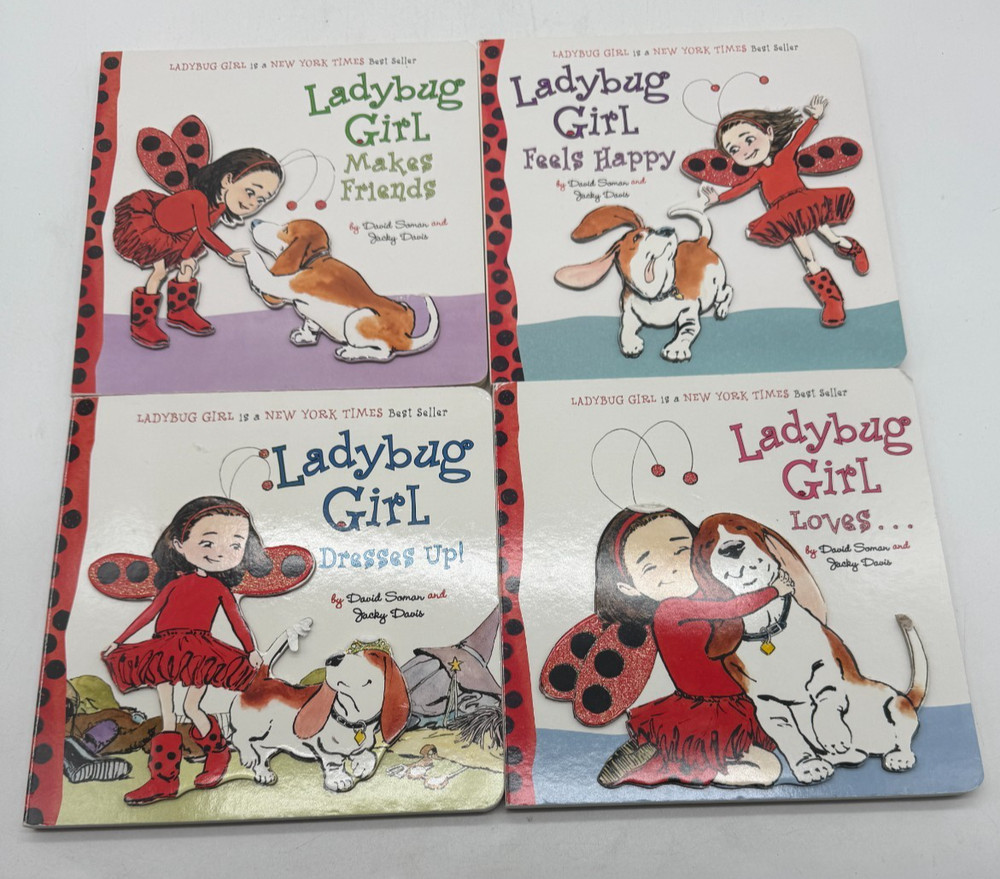 Set of 4 Ladybug Girl hardcover picture books by David Somar (543)