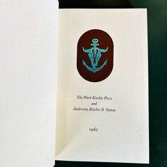 THE WARD RITCHIE PRESS 1961 INSCRIBED Limited Edition