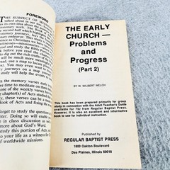 Early Church Problems & Progress Book of Acts W. Wilbert Welch 1976 Baptist RBP