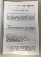 Characterization and Measurement of the Hydraulic.., 2 vol. , 1999, E-101