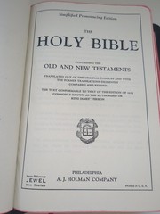 Nice 1942 Holman Jewel KJV Bible Black Genuine Morocco Leather