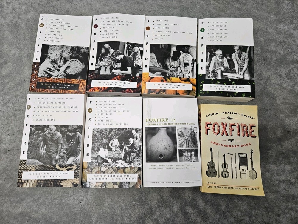 Foxfire Book Lot Volumes 1-4, 7, 9, 12 and 45 Years