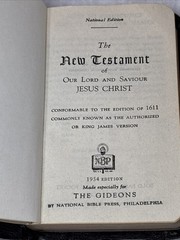 Vintage Pocket Bible 1954 Testament Psalms Proverbs Gideons National Bible Press