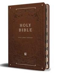 KJV Giant Print Thinline Bible – Durable Brown Cover, Ribbon Marker, 1408 Pages