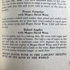 Vintage Mogen David Wine Booklet Promotional Recipes, Cookbook 42 Pages 5×7