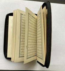 The Holy Quran Arabic Pocket Size with Zipper Faux Leather 3.5”x 5.5”