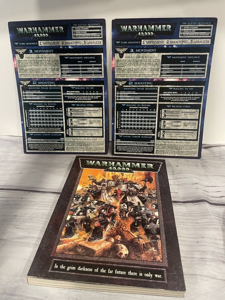 EUC Warhammer 40,000 In The Grim Darkness Of The Far Future 2nd Ed.W/ Ref Cards