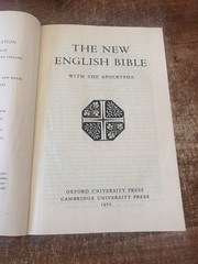 The New English Bible With Apocrypha Oxford Study Edition Hardcover