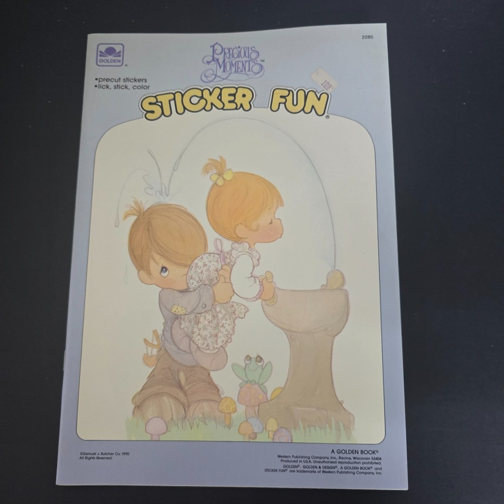 A Golden Book, PRECIOUS MOMENTS, STICKER FUN, 2285, 1990