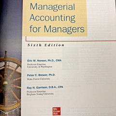 Managerial Accounting for Managers – Hardcover by Noreen, Eric Brewer – VG