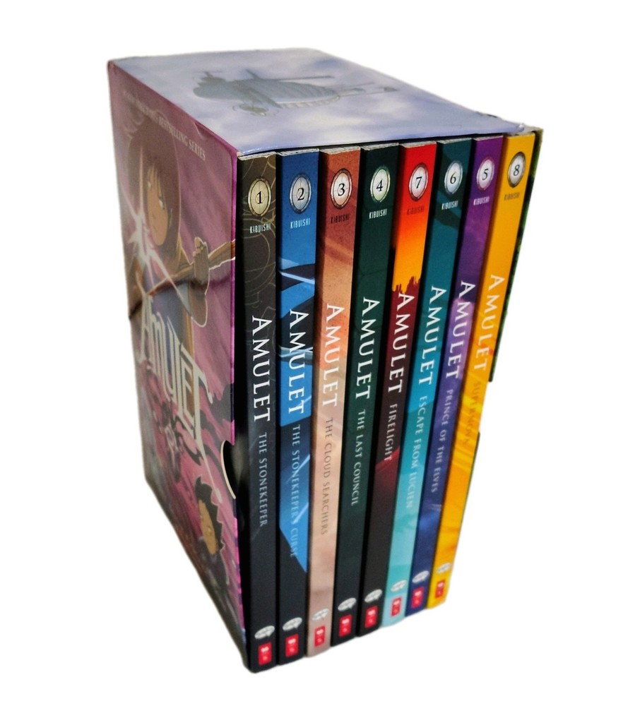 Kazu Kibuishi Amulet Books 1-8 Paperback Graphic Novel Box Set Graphix