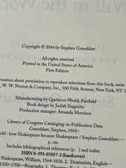 First Edition- Will in the World How Became Shakespeare By Stephen Greenblatt
