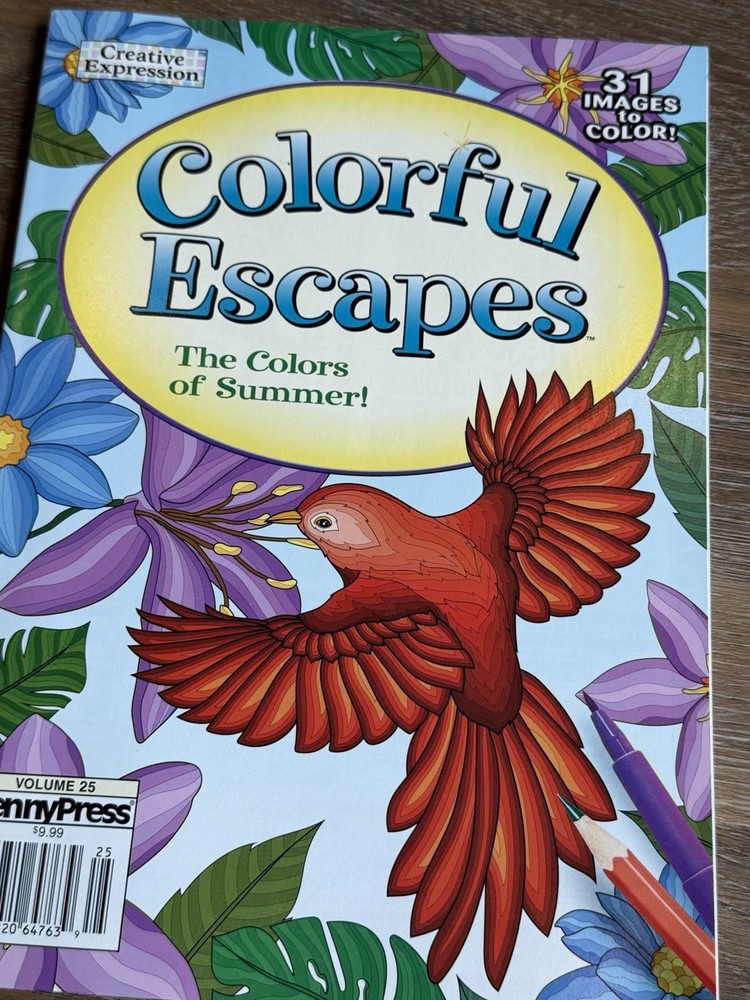 COLORFUL ESCAPES – The Colors of Summer! Vol. 25 – Adult Coloring Book- 31 Pages