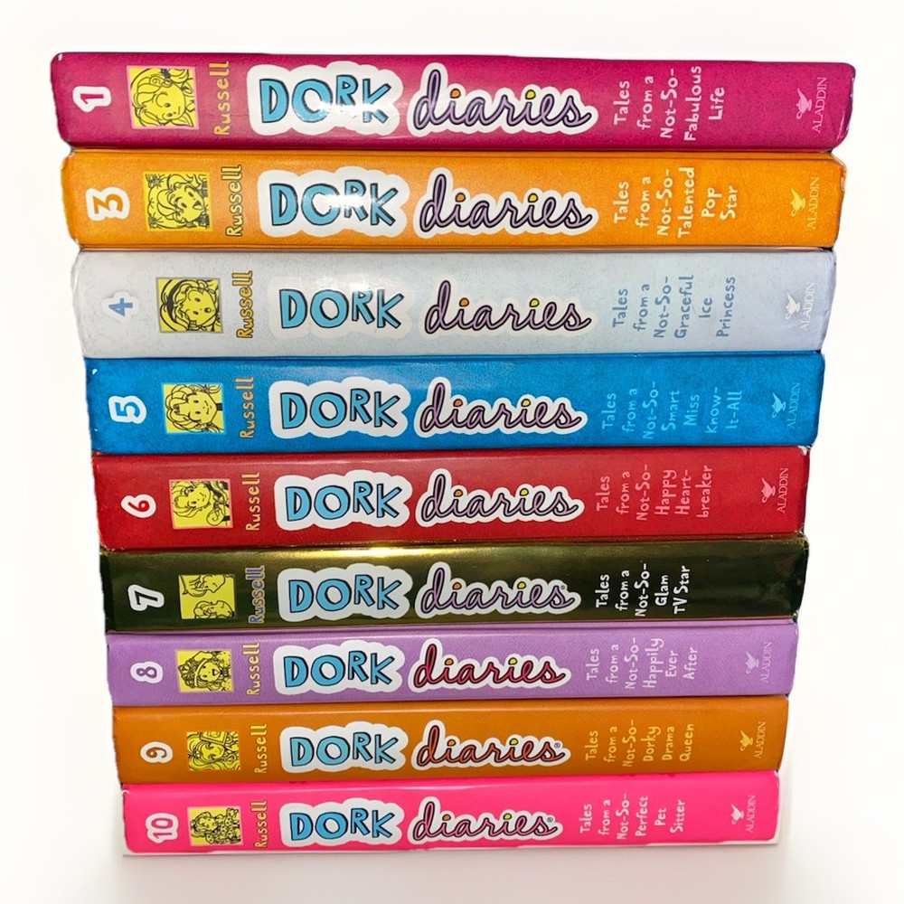 Dork Diaries Rachel Renee Russell Set Lot of 9 Hardcover Kidcore Decor Humor Y2K