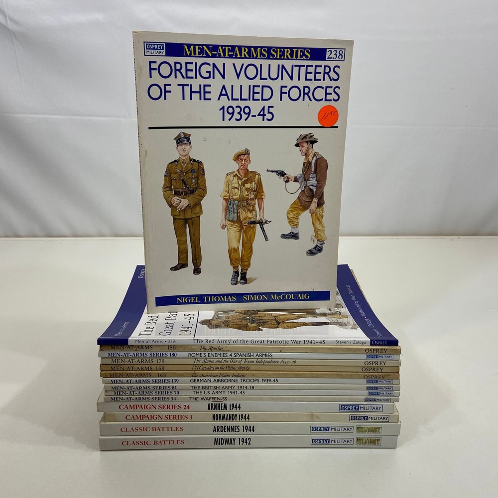 Osprey Military History 15 Book Lot Men At Arms Campaign Normandy Alamo Waffen