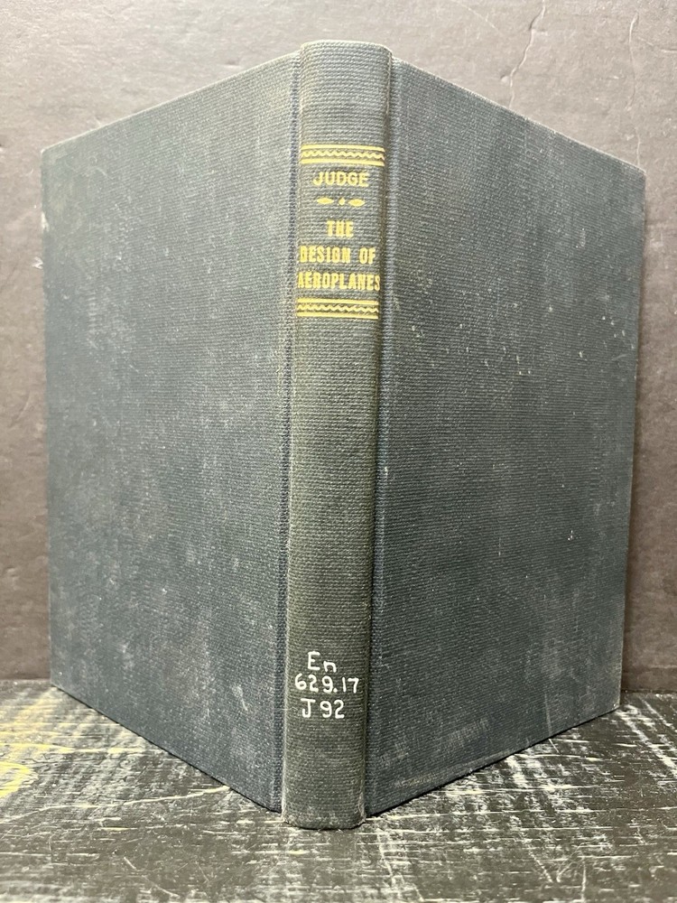 The Design of Aeroplanes by Arthur Judge 1916 Hardback Good X