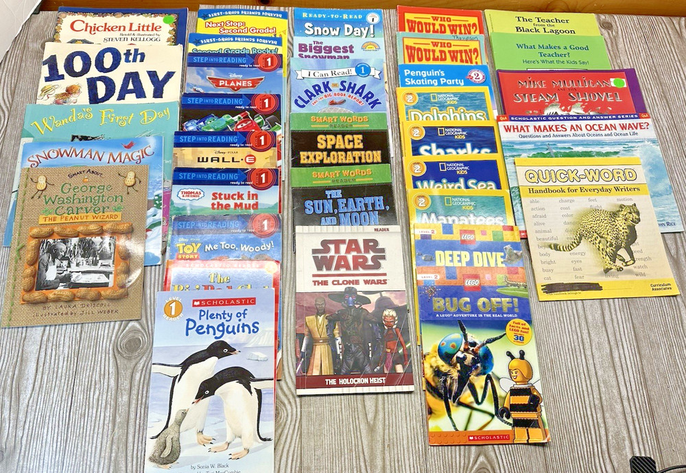 Lot Of 34 Level 1 2 First Reader Step Into Reading Books Lego Disney Scholastic