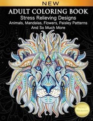 Adult Coloring Book : Stress Relieving Designs Animals, Mandalas, Fl – VERY GOOD