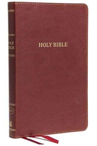 KJV, Thinline Bible, Standard Print, Imitation Leather, Burgundy, Red Letter