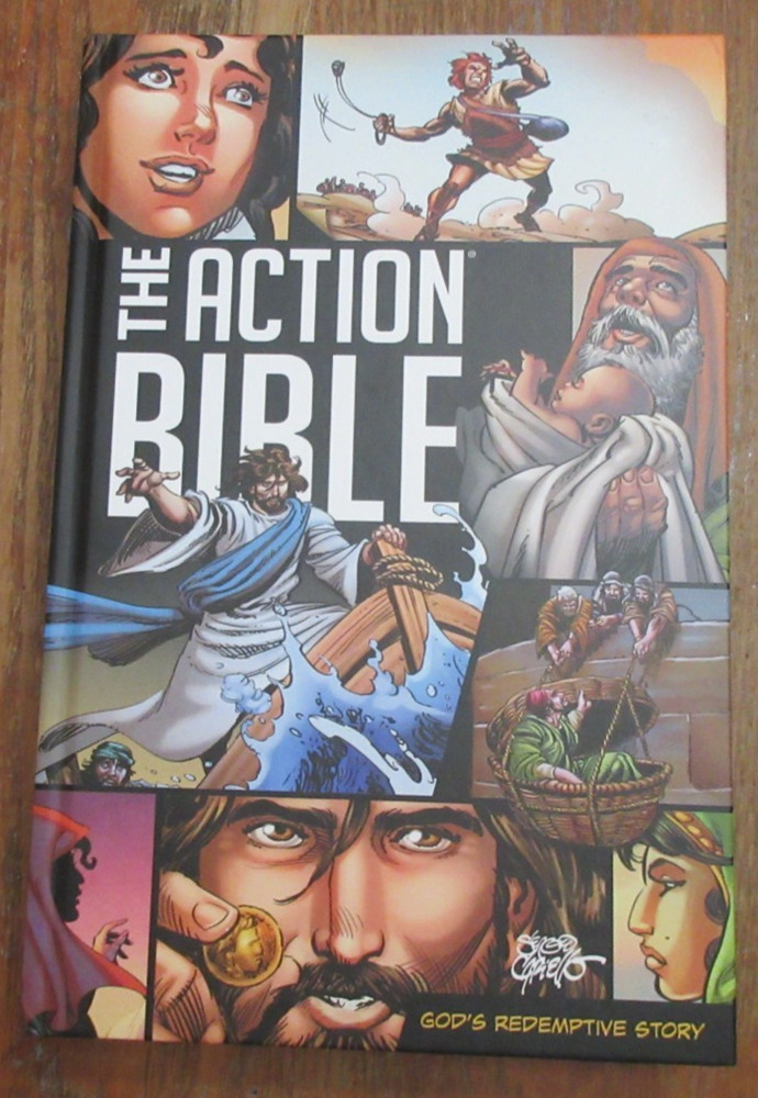 THE ACTION BIBLE Various Bible Stories In Comic Book Style Illus SERGIO CARIELLO