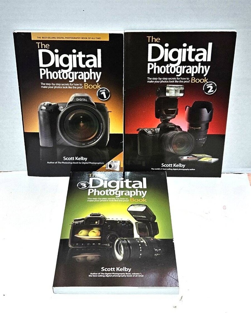 The Digital Photography Book Volume 1-3 by Scott Kelby 2006-2009 PB 1st Ed.