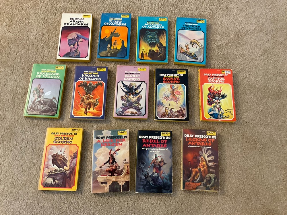 Lot of 13 DAW Yellow Spine: Alan Burt Akers Dray Prescot All 1st printings