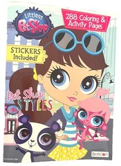 2015 Littlest Pet Shop Styles Coloring & Activity Book + Stickers 288 Pages New