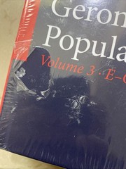 Encyclopedia of Gerontology and Population Aging Matthew E. Dupre VOLUME 3 E-G