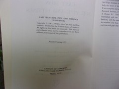 Cast Iron Soil Pipe and Fittings Handbook-270 pages-paperback–1972 4th printing