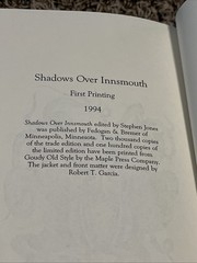 Stephen Jones *RARE* Shadows Over Innsmouth – Lovecraft – 1994 – 1st Print – LTD