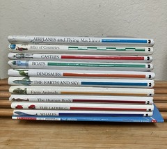 Lot of 11 Scholastic First Discovery Books HUMAN BODY, Dinosaurs,Atlas Set