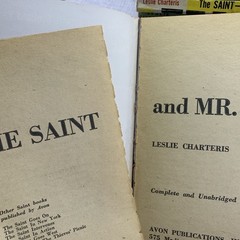 The Saint 7 book lot by Leslie Charteris Vintage 1930s 40s Paperbacks Avon